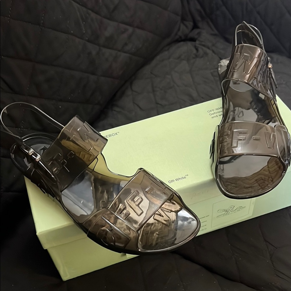 Off- White Black Sandals